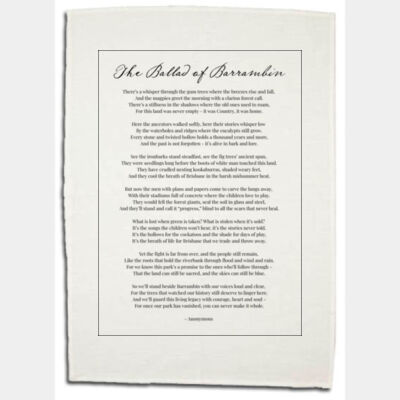 The Ballad of Barrambin Tea Towel (With Border) Thumbnail