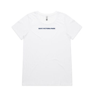 Save Victoria Park Women's Tee (White with Navy Print) Thumbnail