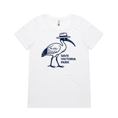 Ibis Women's Tee (White with Navy Print) Thumbnail